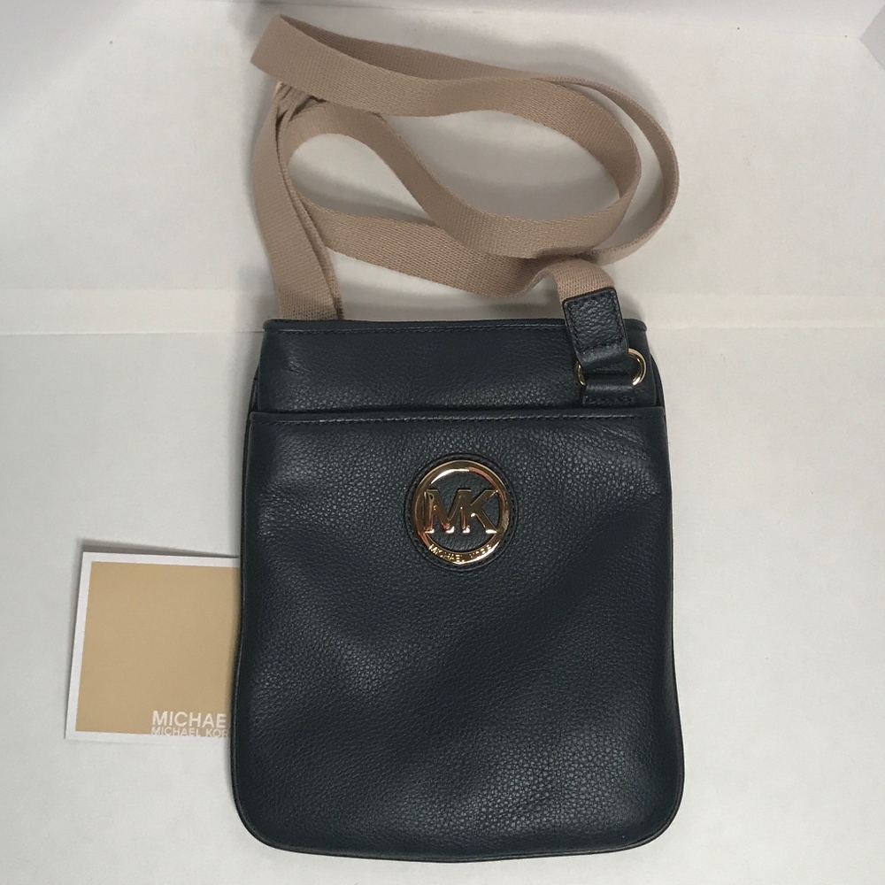 Michael Kors Crossbody Blue Leather Bag